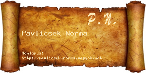 Pavlicsek Norma névjegykártya
